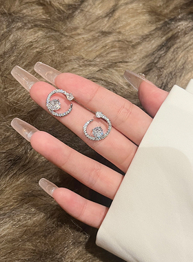 FRIDAY JEWELRY锆石微镶精致小巧气质百搭星月小耳饰耳环耳钉银针