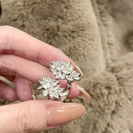 FRIDAY JEWELRY定制款锆石气质百搭复古个性可调节戒指指环食指