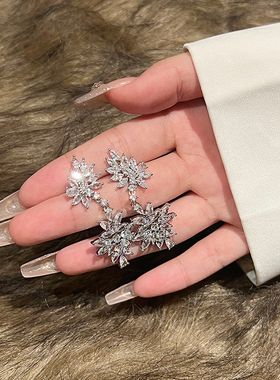 FRIDAY JEWELRY锆石轻奢精致满钻气质百搭设计师造型耳饰耳环银针