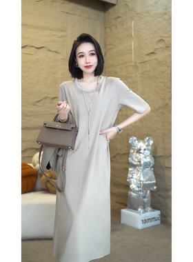 夏季穿搭时尚通勤外穿洋气轻奢小众高级感女装连衣裙子7118