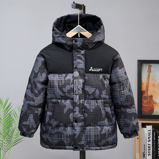 男童棉服冬季加厚2025新款中大儿童女孩迷彩冬装羽绒棉衣外套冬款