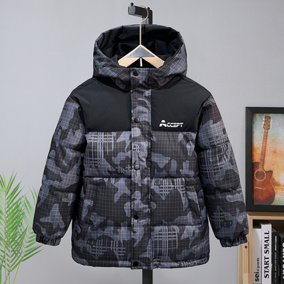 男童棉服冬季加厚迷彩冬装