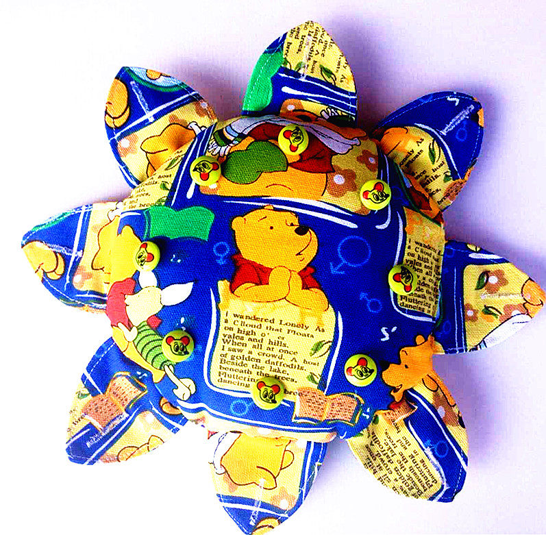 手工布艺儿童8角布纽扣飞盘幼儿家庭作业软飞碟亲子户外草地玩具