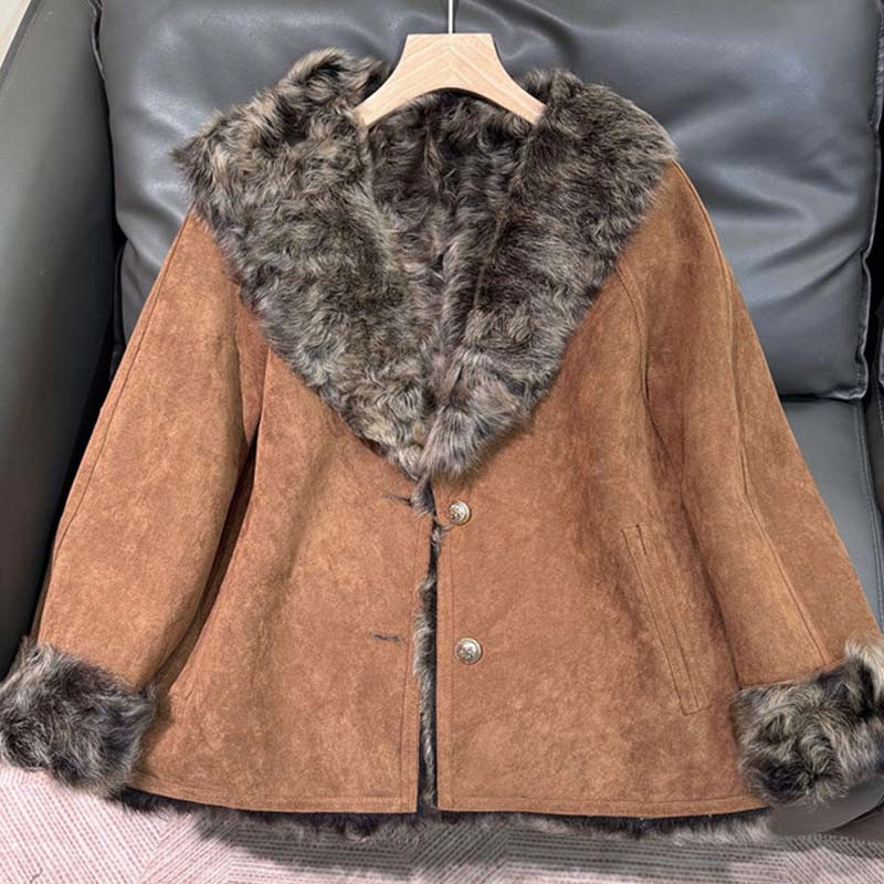 真羊毛两面穿羊毛皮毛一体皮草女