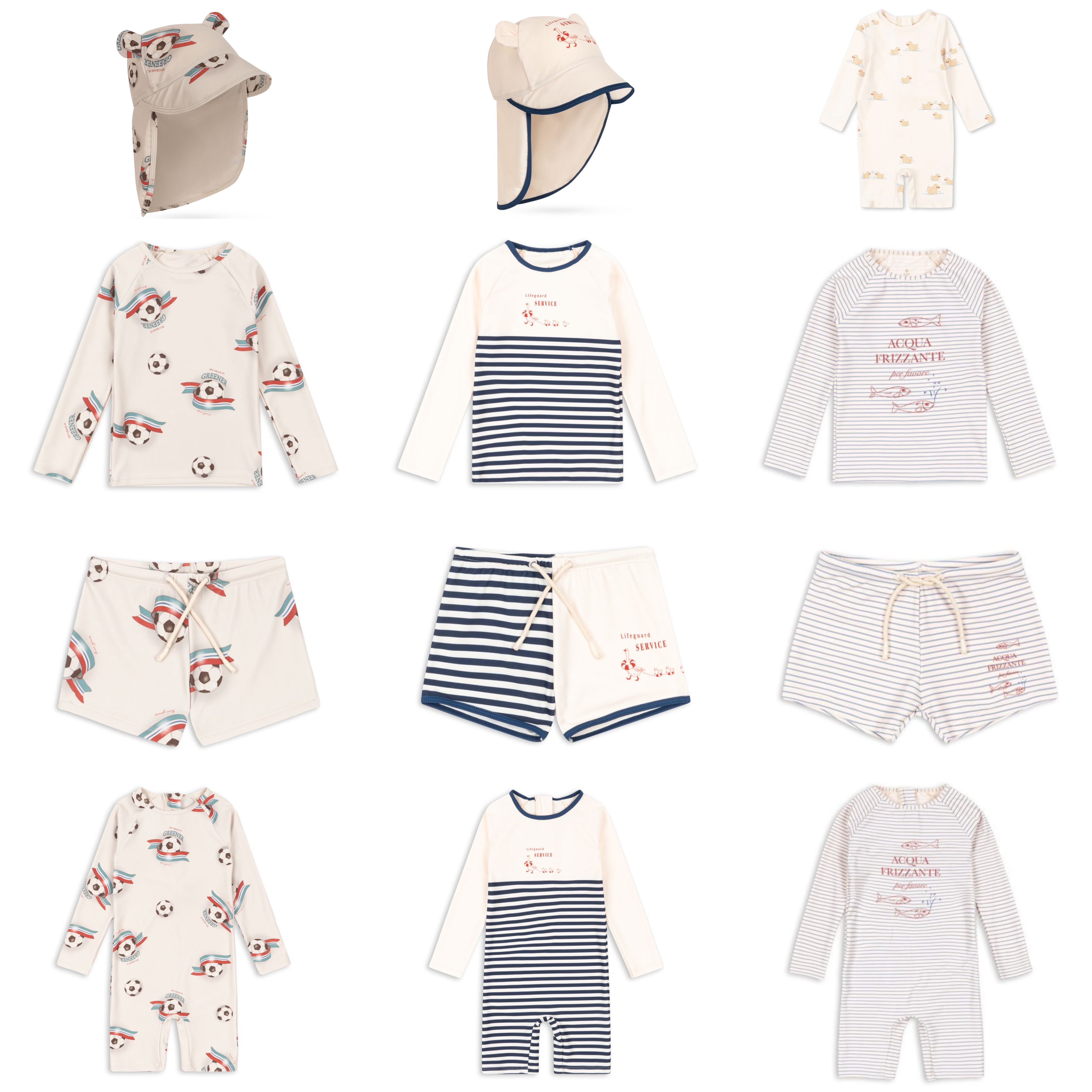 Ks系列2026新款夏季儿童泳衣度假男女童连体长袖泳衣沙滩裤套装