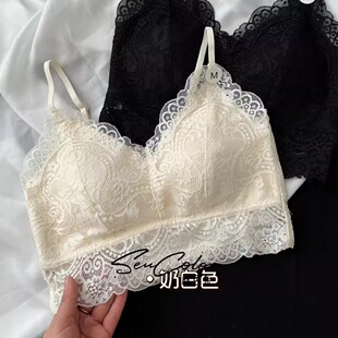 2026夏款法式蕾丝美背抹胸女固定杯聚拢内衣性感吊带文胸5520-1