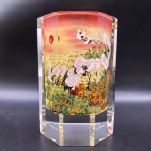 诚信内画鼻烟壶水晶手绘大笔筒办公室摆件送老师领导作家商务礼品