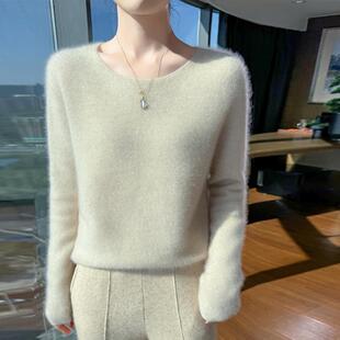 100%纯羊毛针织低领套头圆领女薄款打底衫春款毛衣正反正纯色修身
