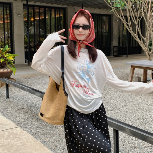 SUNCC自制 冰氧tee 莱赛尔韩系清新气质百搭宽松夏季防晒长袖T恤