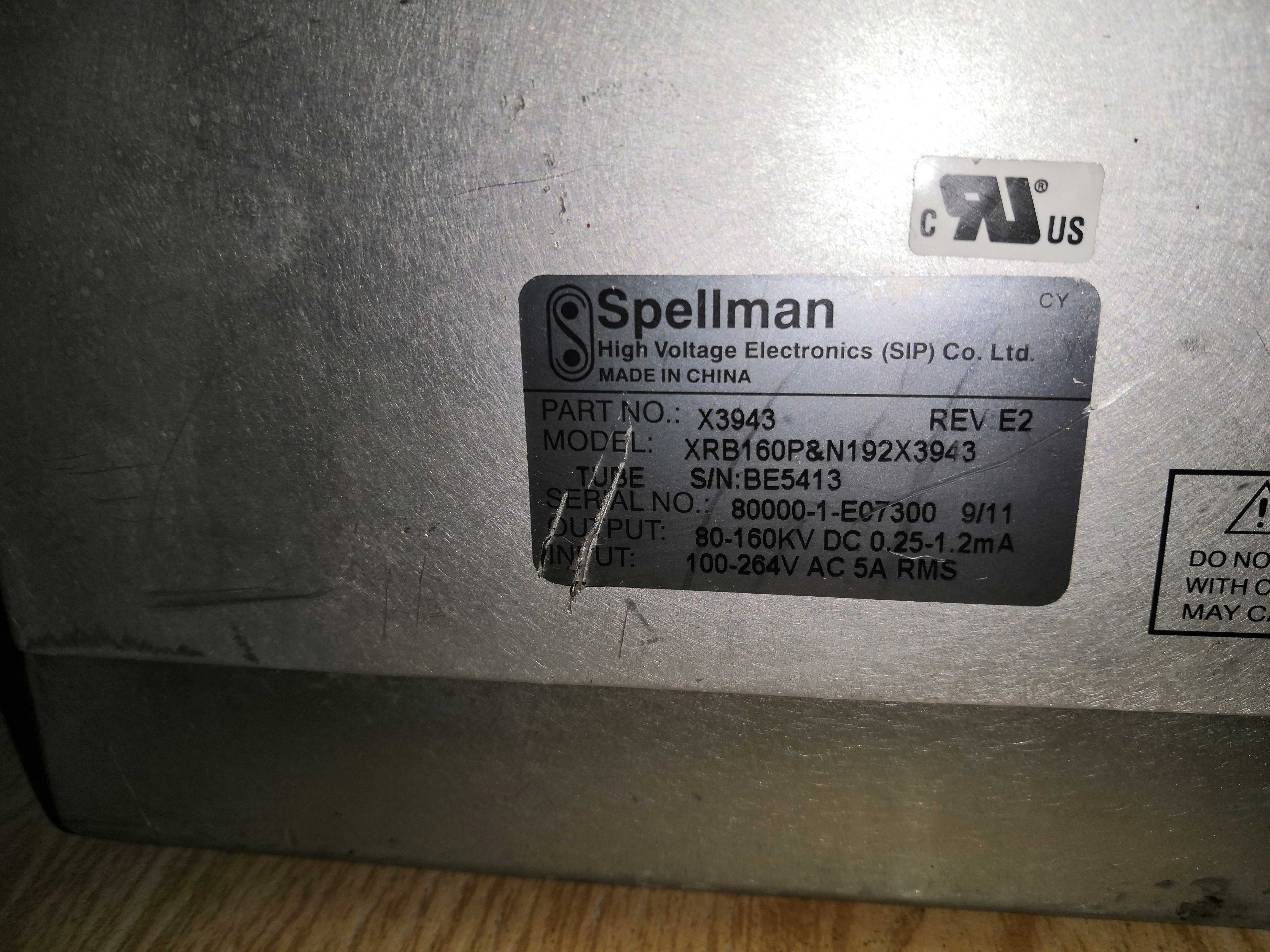 X3943 XRB160P&N192X3943美国SPELLMAN斯派曼控制器