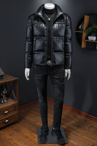 2025秋冬装新款90绒PU皮羽绒服男 6006-7717-P320  镂空图图片