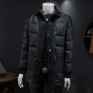2025秋冬装90白鸭绒中长款羽绒服男加厚钱塘6006-7721-P330假模图图片