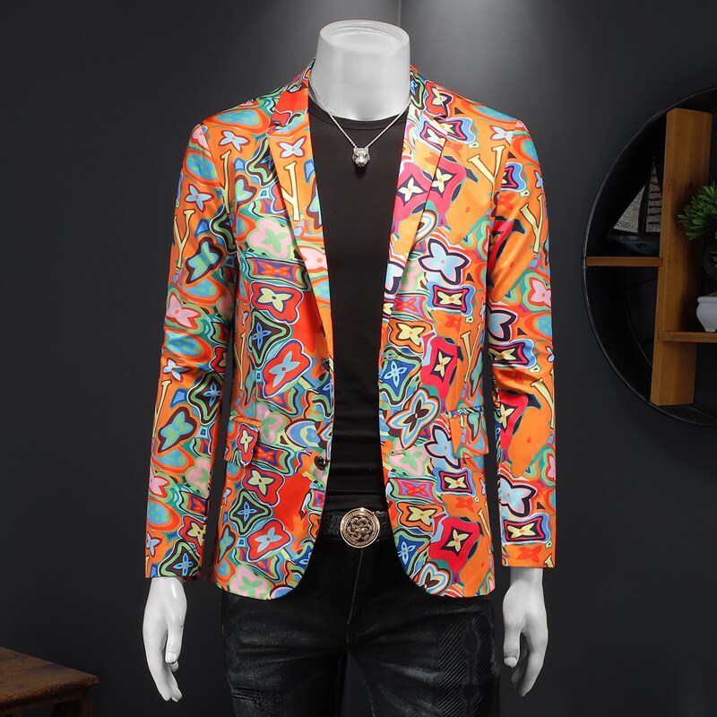 2025秋新款休闲印花小西装男钱塘3029-7512P160假模图，男装西服套装，钱塘6006(原3029)