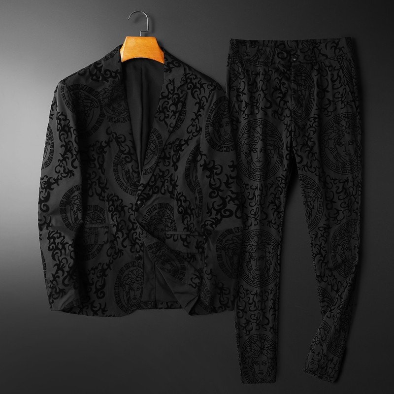 2021秋装新款植绒工艺西服套装男钱塘3029-X2222-P265平铺，男装西服套装，钱塘6006(原3029)