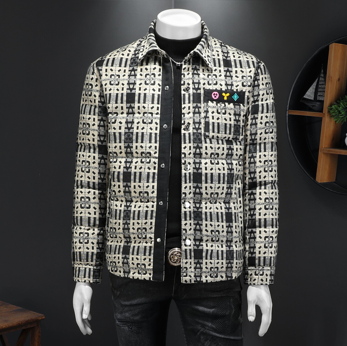 2025秋冬装90%绒翻领羽绒服男 钱塘6006-5112-P320 假模图图片