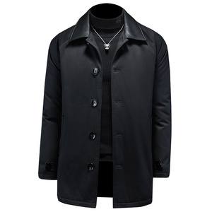 2025冬装90绒落肩宽松型拼皮中长款羽绒服男6006-7201-P300楼空图图片