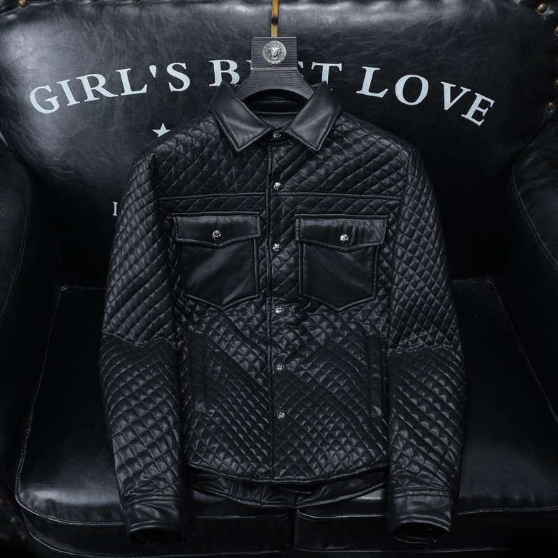 2025秋冬装新款90绒PU皮羽绒服男6006-7723-P330沙发图，男装羽绒服，钱塘6006(原3029)