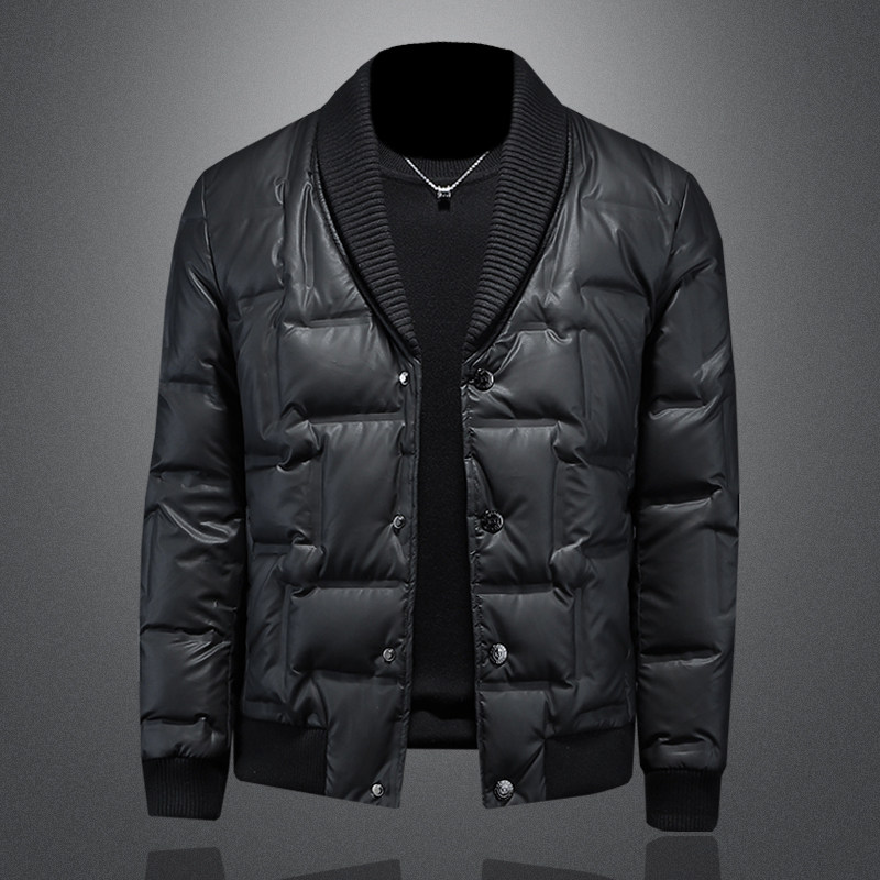 2025秋冬装新款针织领羽绒服男钱塘6006-9107-P285镂空图，男装羽绒服，钱塘6006(原3029)