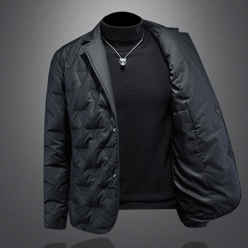 2025秋冬装新款90绒小西装羽绒服男加厚钱塘6006-7211-P280镂空图,男装羽绒服,钱塘6006(原3029)