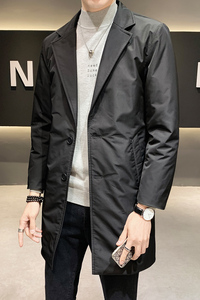 爆款 秋冬装中长款西装领中长款羽绒服男  钱塘3029-999-P260真模图片