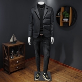 2025秋冬装新款稻穗西装羽绒服男加厚钱塘6006-9321-P265假模图，男装西服套装，钱塘6006(原3029)