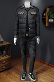 2025秋冬装新款翻领提花羽绒服男加厚钱塘3029-9119-P300假模图，男装羽绒服，钱塘6006(原3029)
