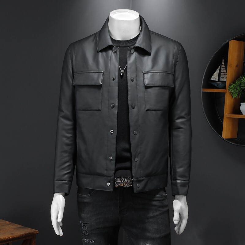 2021秋冬装新款皮羽绒服男  钱塘3029-00163-P300 假模图片