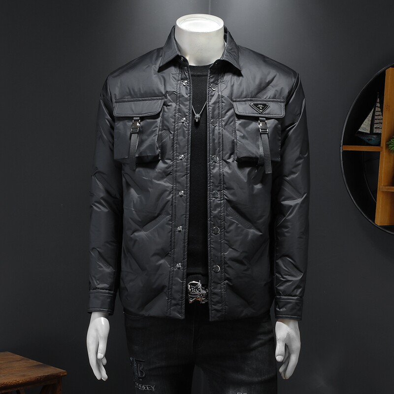 2021秋冬装新款多口袋衬衫领羽绒服男钱塘3029-D1987假模，男装羽绒服，钱塘6006(原3029)