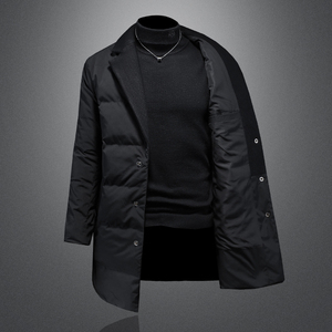 2025秋冬装针织领中长款羽绒服男 钱塘6006-23002-P320  镂空图图片