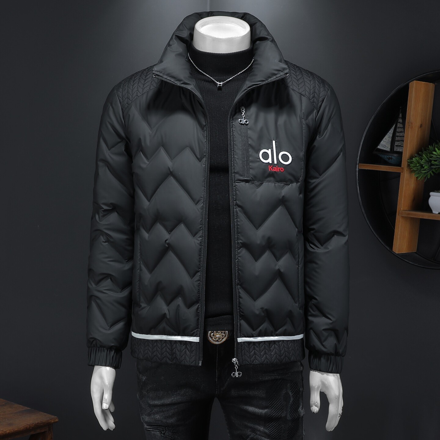2025秋冬装90%绒麦穗拼接羽绒服男钱塘6006-5125-P320假模图,男装羽绒服,钱塘6006(原3029)