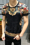 2021夏季新款冰丝印花短袖T恤男钱塘3029-1602P45真模，男装T恤，钱塘6006(原3029)