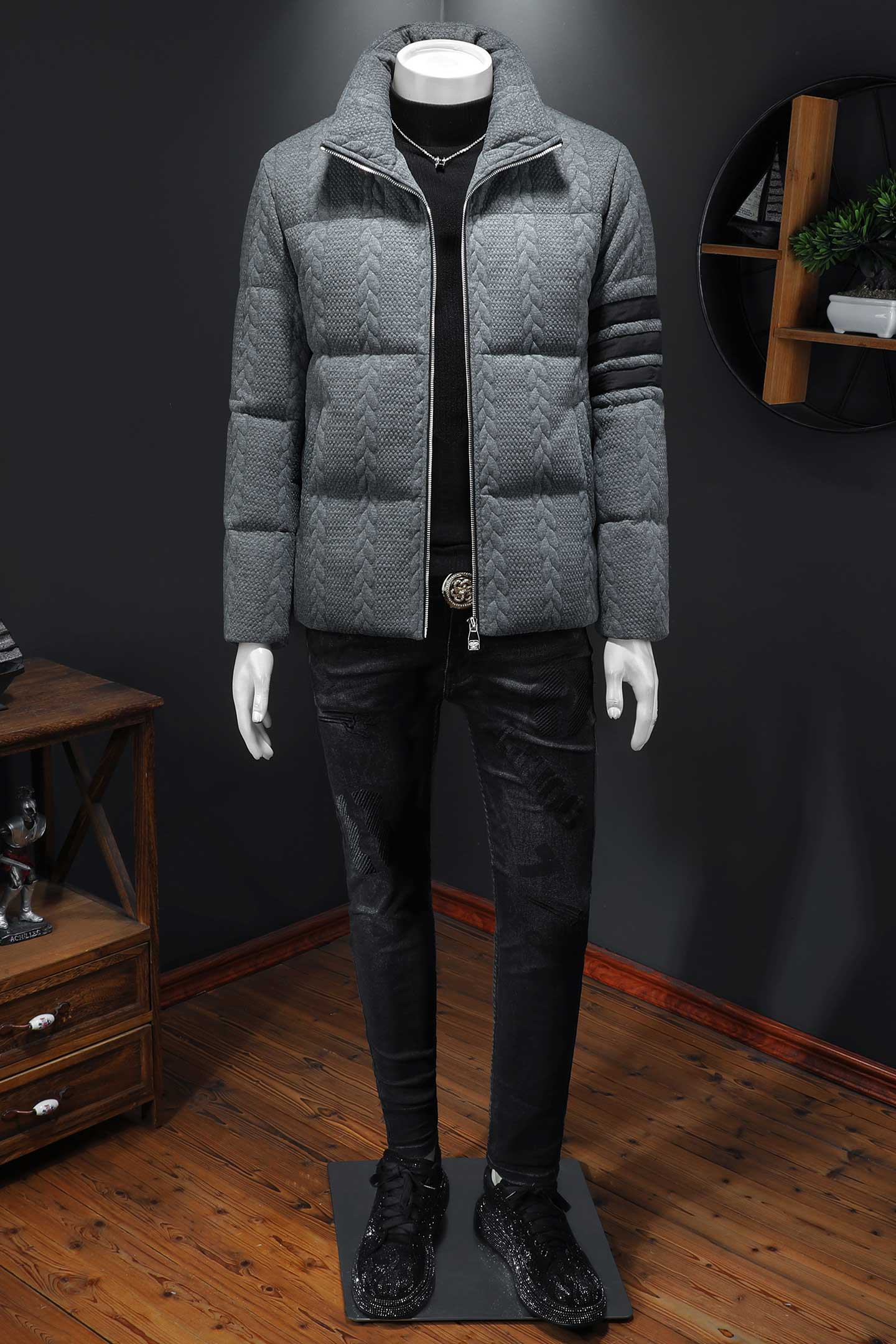 2025秋冬装90%绒立领羽绒服男钱塘6006-5310-P310镂空图,男装羽绒服,钱塘6006(原3029)