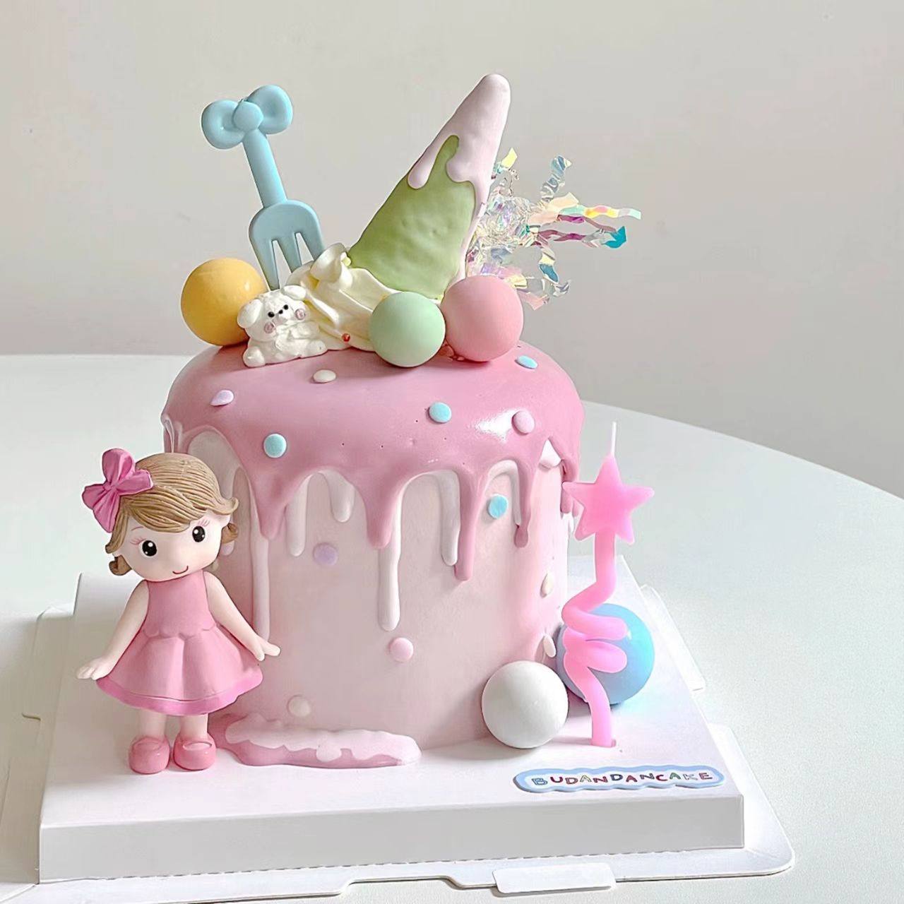 可爱公主粉裙女孩摆件多巴胺蛋筒淋面刀叉插件生日冰淇淋蛋糕装饰,节庆用品/礼品,节日装扮用品,淘宝优惠券,粉丝福利购,淘宝优惠卷