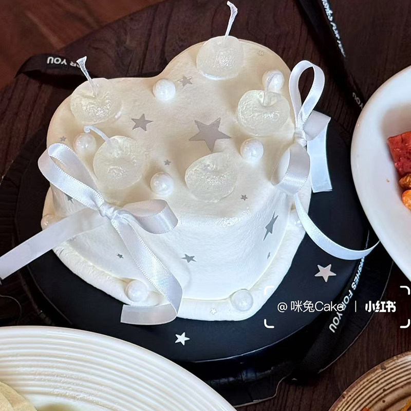 樱桃蛋糕装饰硅胶模免熬艾素糖螺旋蜡烛插件ins风可爱透明水晶糖