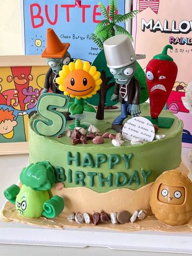 植物大战僵尸游戏同款蛋糕装饰