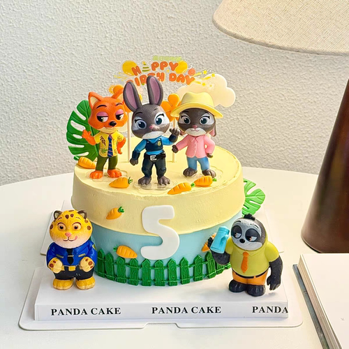 zootopia疯狂动物城兔子朱迪狐尼克摆件网红蛋糕装饰男孩烘焙装扮