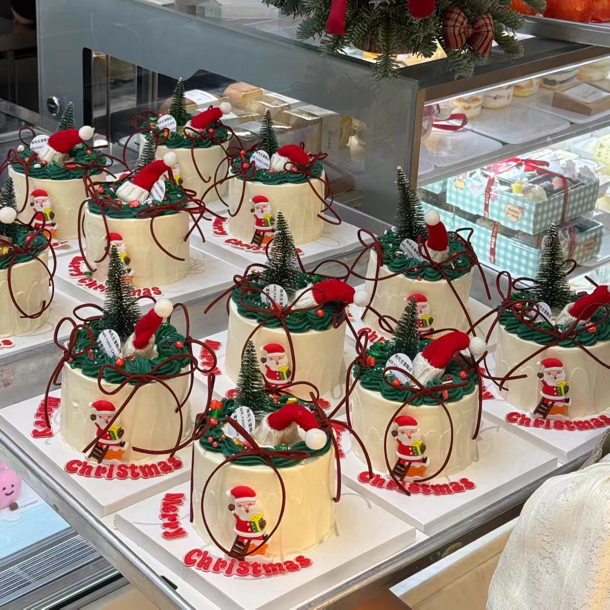 2026圣诞节圣诞老人雪人圣诞树摆件毛线帽烘焙装扮快乐蛋糕装饰