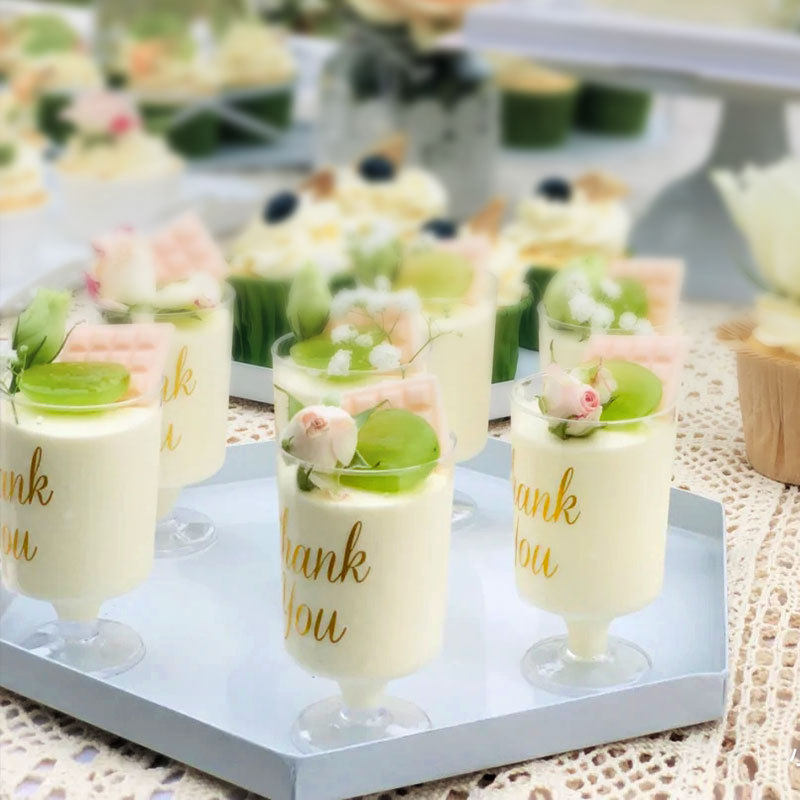 蛋糕装饰摆件订婚婚礼满月宴生日派对甜品台thankyou贴纸酒杯10个