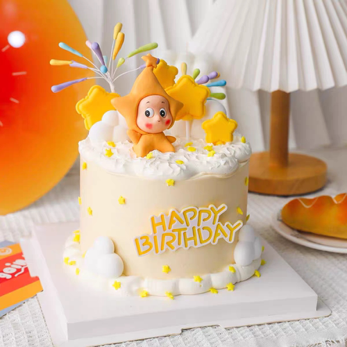 星仔网红生日软胶星星礼花卡通甜品台插件插卡蛋糕装饰摆件