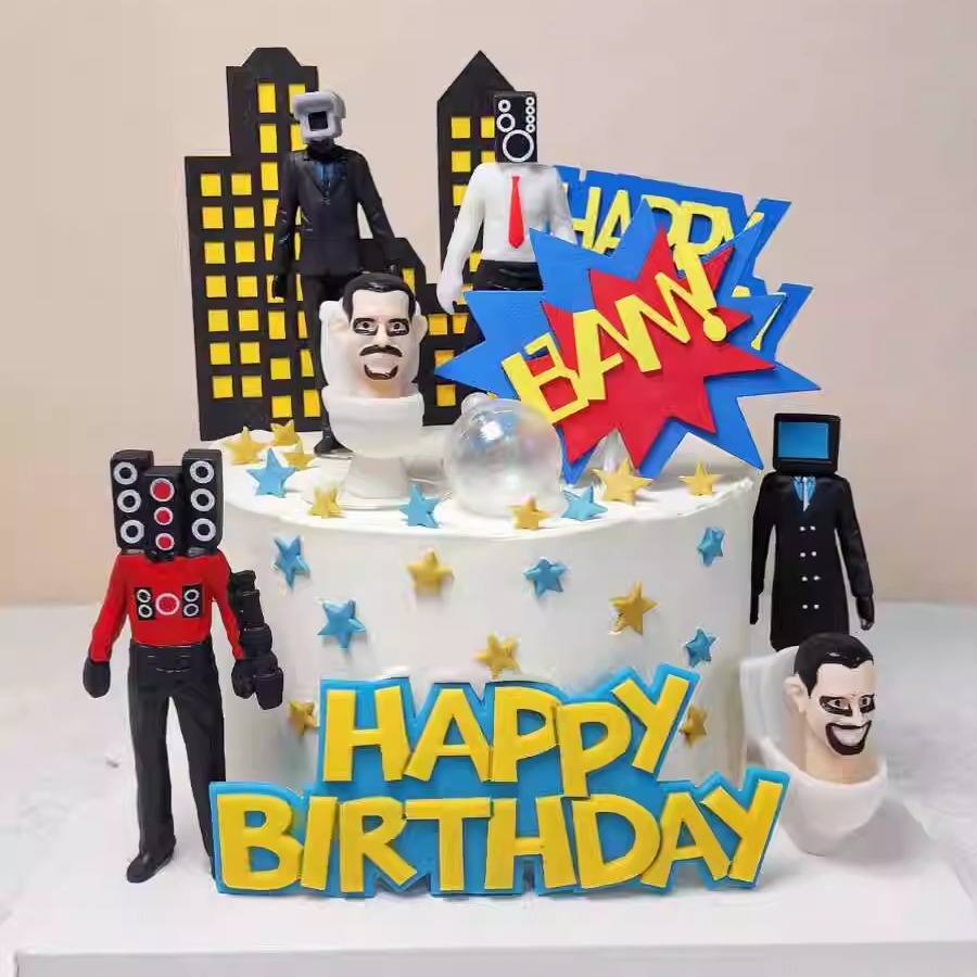 泰坦音响人手办塑料蛋糕装饰摆件