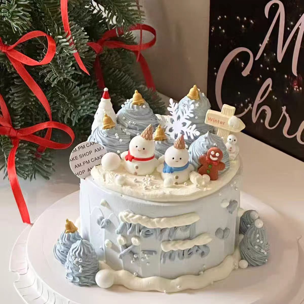 2026新款可爱圣诞树礼物包氛围感插件创意圣诞节雪人老人蛋糕装饰