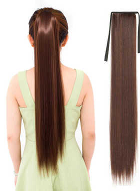假发绑带马尾加长直发 Long straight ponytails hair extensions