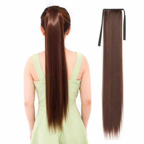 假发绑带马尾加长直发 Long straight ponytails hair extensions