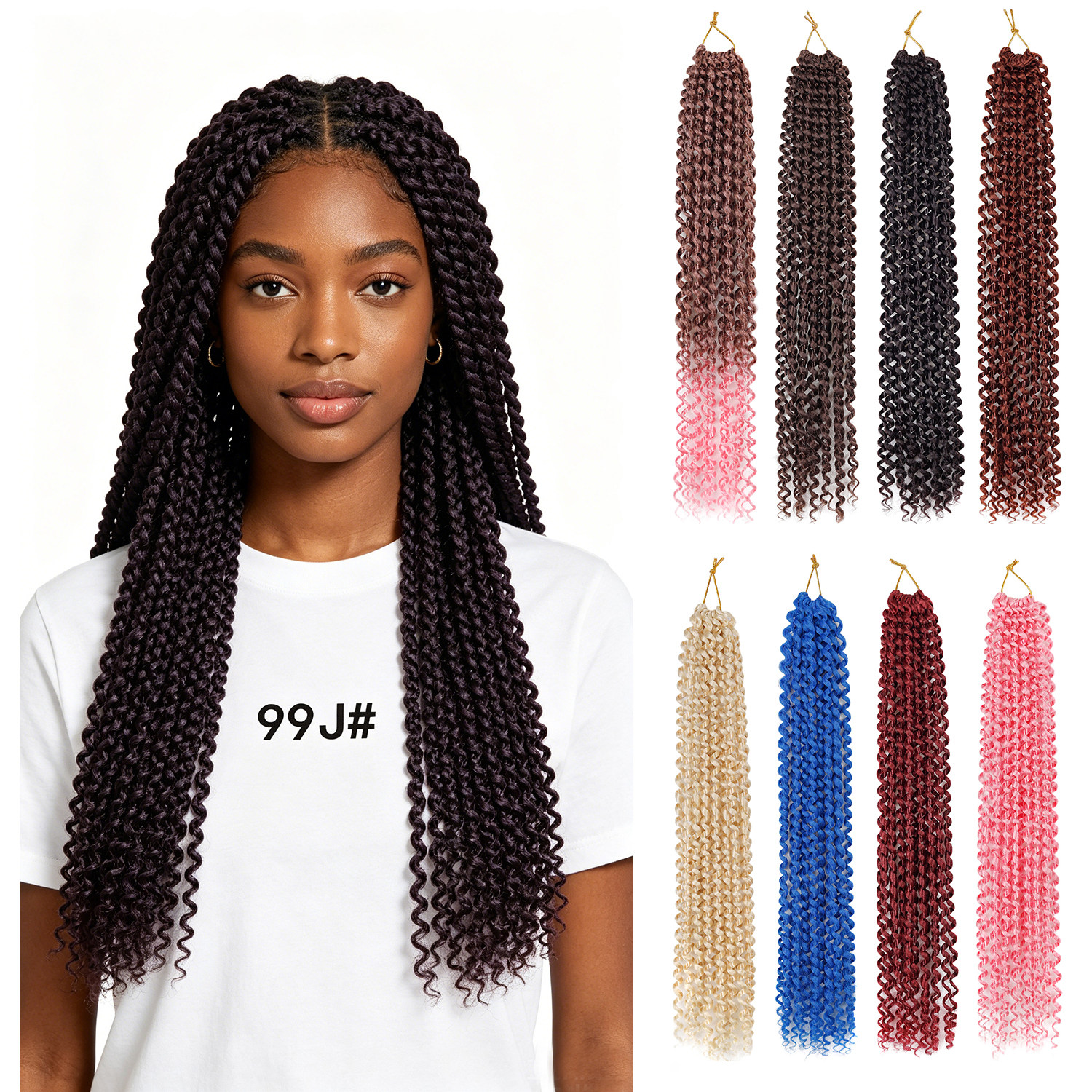 非洲脏辫钩针发手钩接发 twist Braids Crochet Hair Extensions
