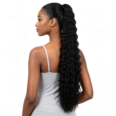 假发爪夹马尾辫长泡面卷曲Afro curly ponytails hair extension