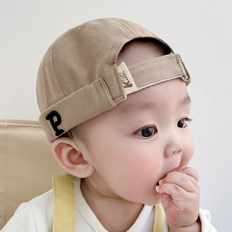 婴儿帽子春秋季薄款男宝宝地主帽春季男童儿童一岁1小孩潮瓜皮帽2