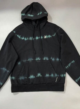 中性款ABLE JEANS男女卫衣25秋冬黑色立体连帽厚型运动上衣厚外套