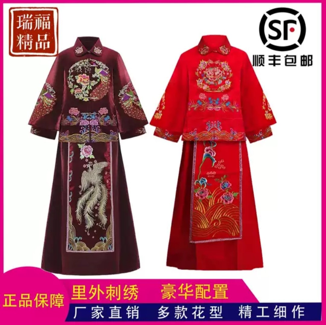 寿老衣女现代高档寿衣全棉刺绣