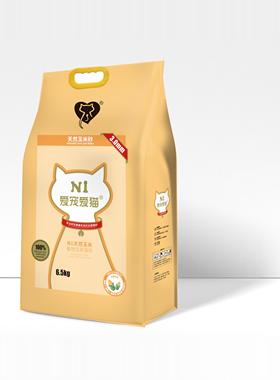 爱宠爱猫N1猫砂玉米绿茶味活性炭水蜜桃天然祛臭低尘豆腐砂6.5kg