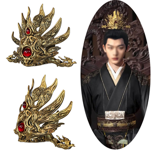 玄幻发饰游神古装影视道具男假发头冠皇帝黄帝影视仙侠古装头冠